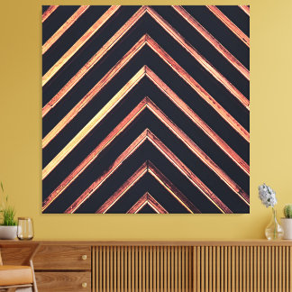 Geometrisch hout: abstract chevronpatroon canvas afdruk