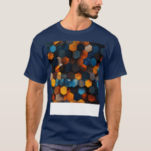 Geometrisch hout kristallijne zeshoeken in amber e t-shirt