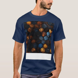 Geometrisch hout kristallijne zeshoeken in amber e t-shirt
