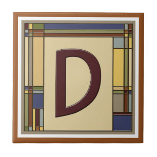 Geometrisch Initiaal D Tegeltje