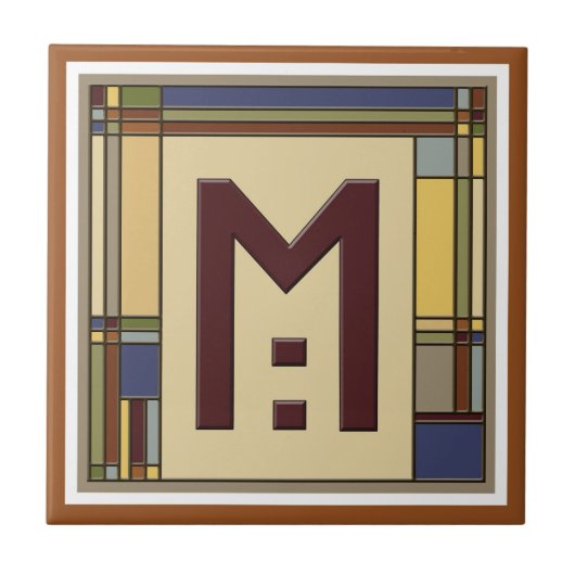 Geometrisch Initiaal M Tegeltje (Voorkant)