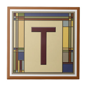 Geometrisch Initiaal T Tegeltje