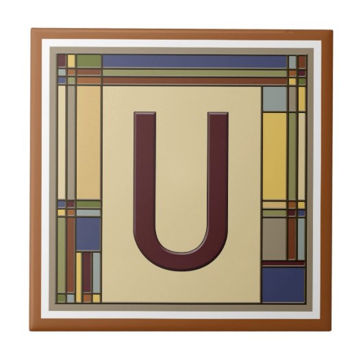Geometrisch Initiaal U Tegeltje (Voorkant)