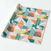 Geometrisch Jumble Patroon Cadeaupapier (Uitgerold)