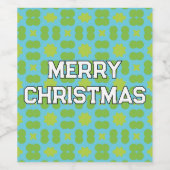 Geometrisch kerstpatroon - gepersonaliseerd wijn etiket (Enkel label)