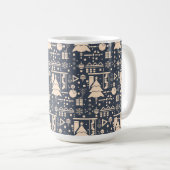 geometrisch kerstpatroon koffiemok (Voorkant rechts)