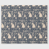 Geometrisch kerstpatroon - modern design cadeaupapier (Vlak)