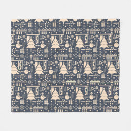 Geometrisch kerstpatroon - modern design fleece deken