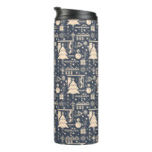 geometrisch kerstpatroon thermosbeker (Geroteerd rechts)