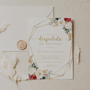 Geometrisch Klassiek Goud Spaans Vrijgezellenfeest Kaart