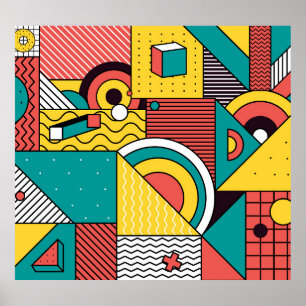 Geometrisch kleurrijk: abstract patroon. poster