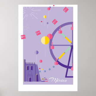 geometrisch kleurrijk poster van het Mexicaanse re