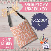 Geometrisch koraal pllaid Quilt Square Draagtas