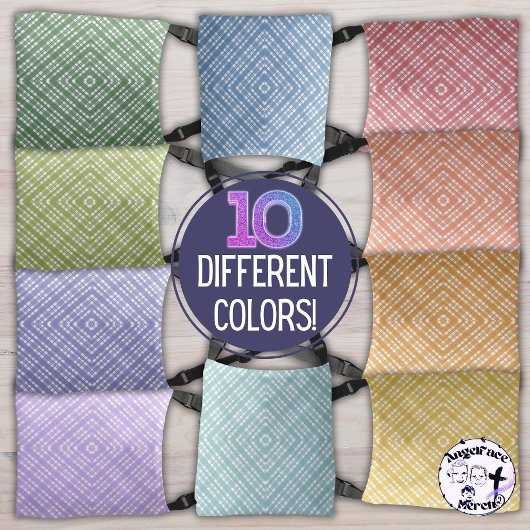 Geometrisch koraal pllaid Quilt Square Draagtas