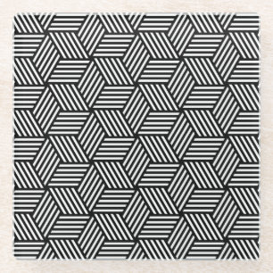 Geometrisch kunstontwerp glazen onderzetter