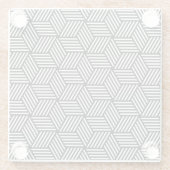 Geometrisch kunstontwerp glazen onderzetter (Achterkant)