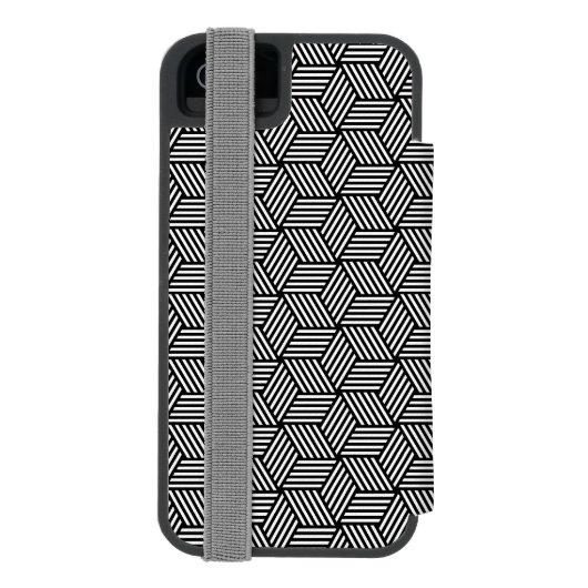 Geometrisch kunstontwerp incipio iPhone portemonnee hoesje (Agenda Achterkant)