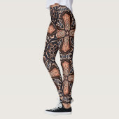 Geometrisch kunstpatroon bruine Leggings (Links)