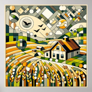 geometrisch landschap poster