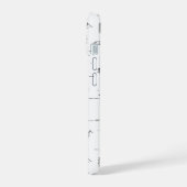 Geometrisch landschap van boslijnen iPhone 15 hoesje (Linkerkant)