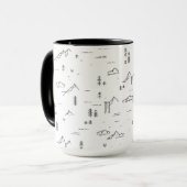 Geometrisch landschap van boslijnen mok (Voorkant links)