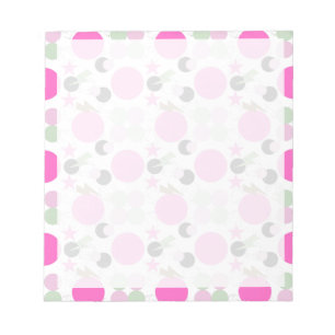 geometrisch licht roze en olijfgroen notitieblok