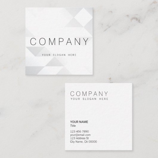 Geometrisch lichtgrijs Visitekaartje op het Plein  (Voorkant / Achterkant)
