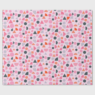 Geometrisch liefdespatroon in roomkleurig, roze, l cadeaupapier