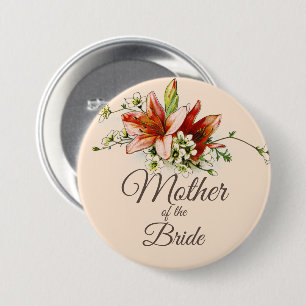 Geometrisch Lijst met tropische lilies Ronde Button 7,6 Cm