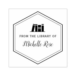 Geometrisch lijst uit de Bibliotheek van Boekstemp Rubberstempel