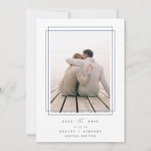 Geometrisch Lijst | Verticale foto Save The Date (Voorkant)