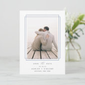 Geometrisch Lijst | Verticale foto Save The Date (Staand voorkant)