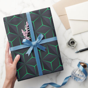 Geometrisch luxueus 3D-patroon Cadeaupapier