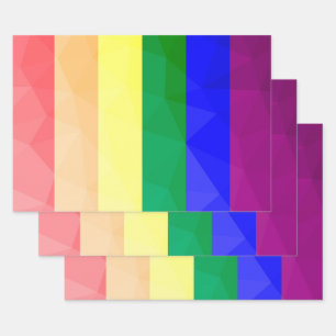 Geometrisch maaspatroon LGBT-vlag regenbooglijnen Inpakpapier Vel