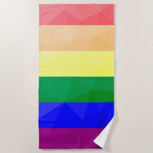 Geometrisch maaspatroon LGBT-vlag regenbooglijnen Strandlaken