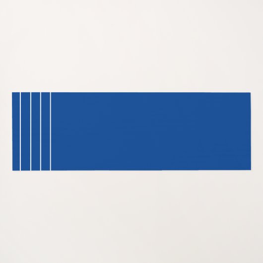 Geometrisch marineblauw en wit monogram yogamat (Achterkant (horizontaal))