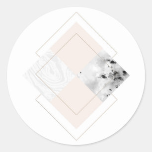 Geometrisch marmerontwerp ronde sticker