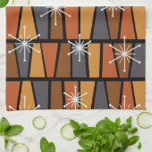 Geometrisch MCM Abstract verbrand Sinaasappel Theedoek (Gevouwen)