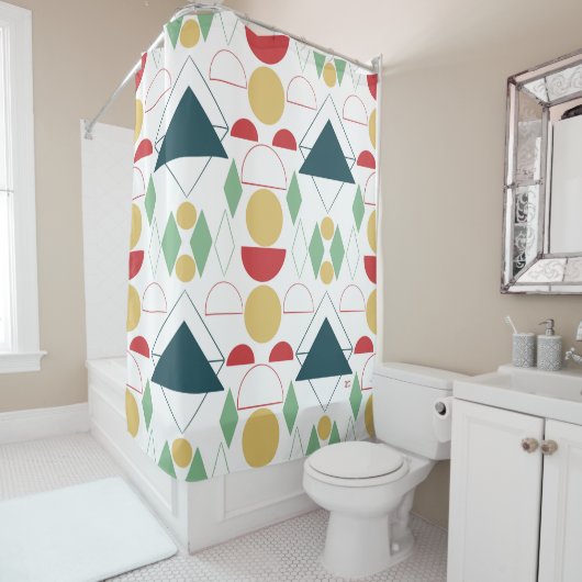 Geometrisch medium midden douchegordijn (In situ)