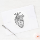 Geometrisch menselijk hart ronde sticker (Envelop)