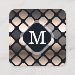 Geometrisch metalen patroon Monogram Vierkante Visitekaartje