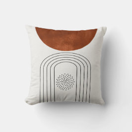 Geometrisch Mid Century Modern Oranje Sierkussen