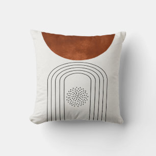 Geometrisch middeleeuws modern oranje sierkussen