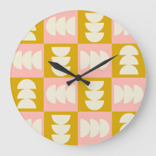Geometrisch midden-eeuw modern retro patroon grote klok