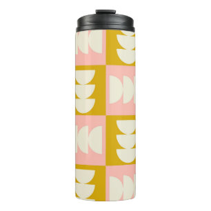 Geometrisch midden-eeuw modern retro patroon thermosbeker