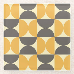 Geometrisch, midden-eeuw modern stijlpatroon. glazen onderzetter
