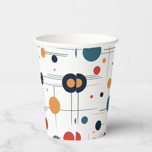 Geometrisch middenpatroon papieren bekers (Rechts)