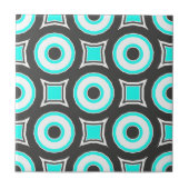 Geometrisch Mint Black & White Mosaic Pattern Tegeltje (Voorkant)