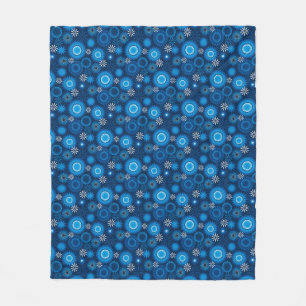 Geometrisch modern blauw fleece deken