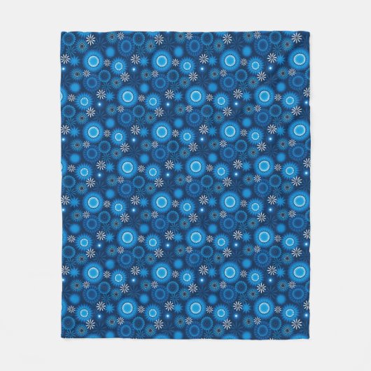 Geometrisch modern blauw fleece deken (Voorkant)